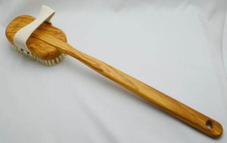Badebürste Olivenholz helle kräftige Naturborsten